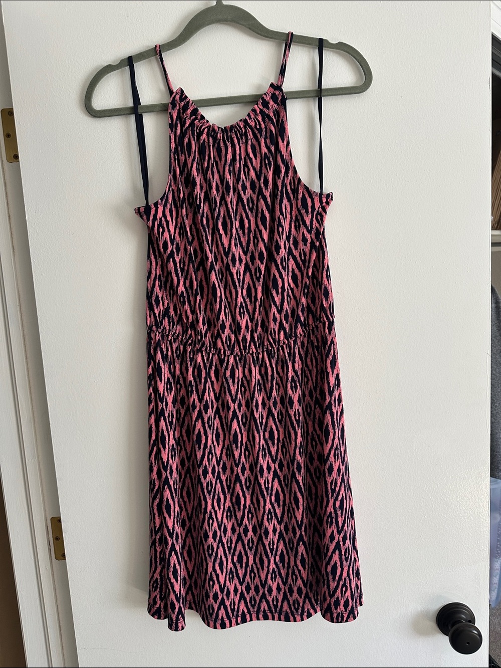 Banana Republic Pink and Navy Patterned Mini Dress